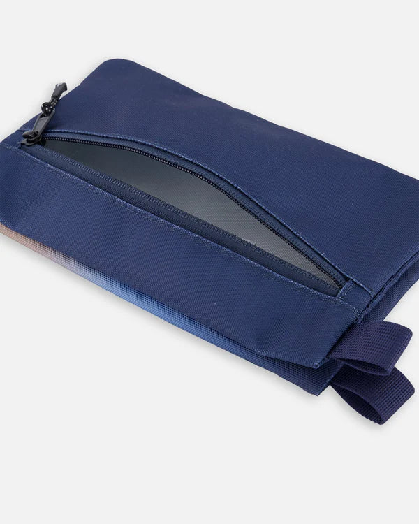 trousse crayon double Deux par Deux bleu dégradé beige