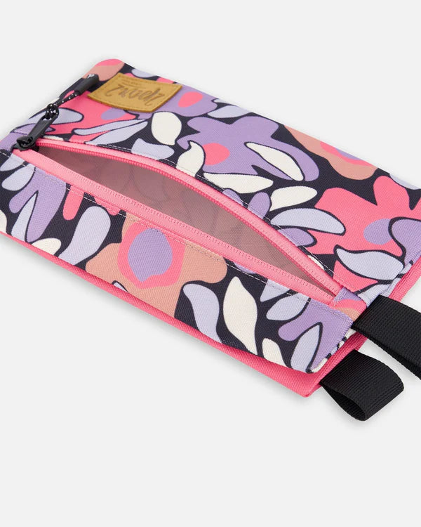 trousse à crayon noir floral rétro Deux par Deux 