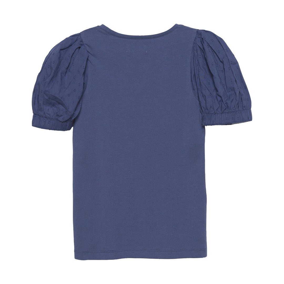 chandail manches courtes bleu épaulettes vêtement enfant Creamie