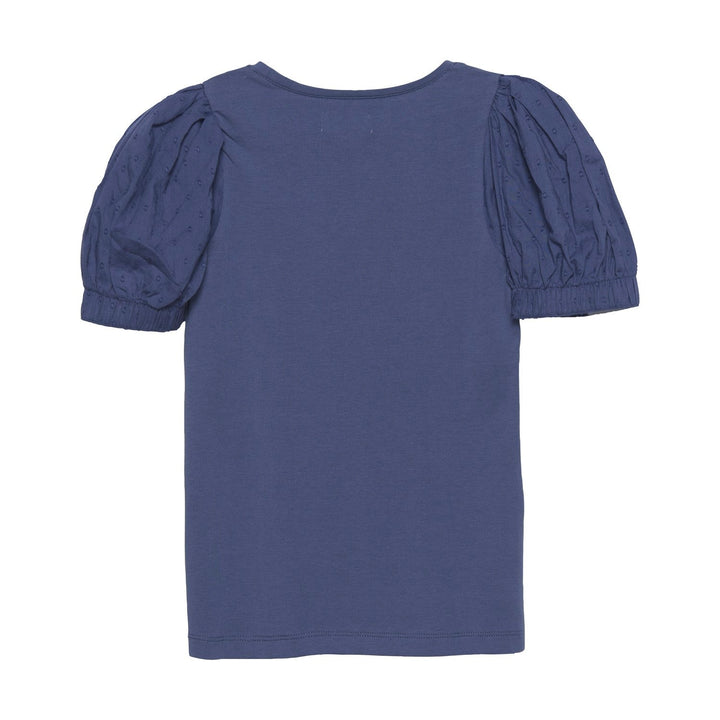 chandail manches courtes bleu épaulettes vêtement enfant Creamie