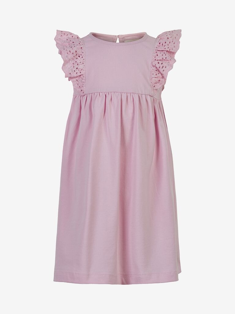 creamie robe rose volant vêtement fille sans manches été