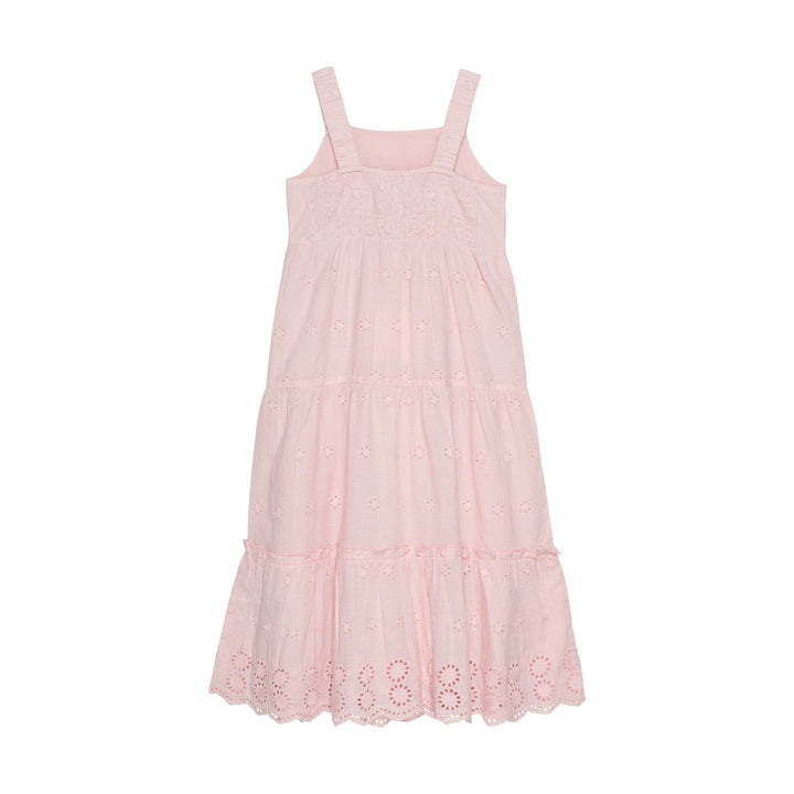 robe creamie dentelle rose pétale bretelle vêtement enfant fille