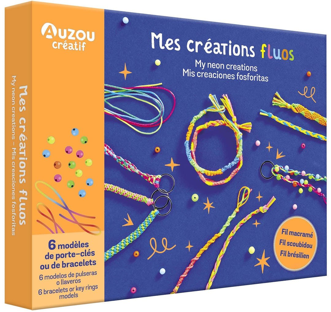 bricolage mes créations fluos bracelet fil macramé scoobidou brésilien