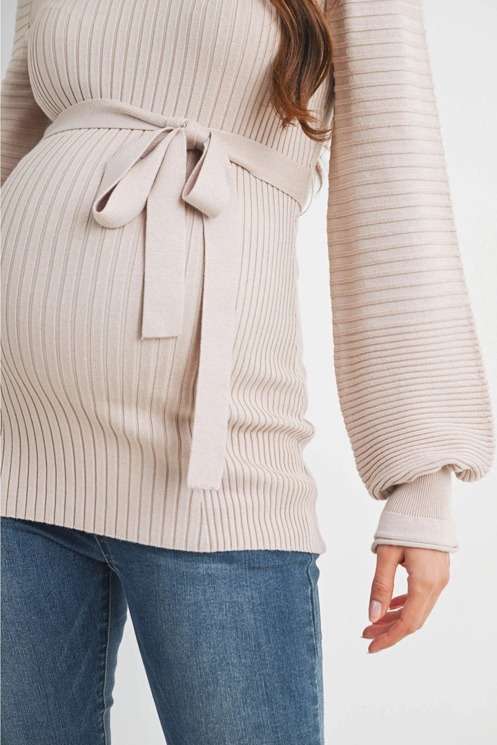 pull crème maternité ceinture Hello Miz Mlle et Coco