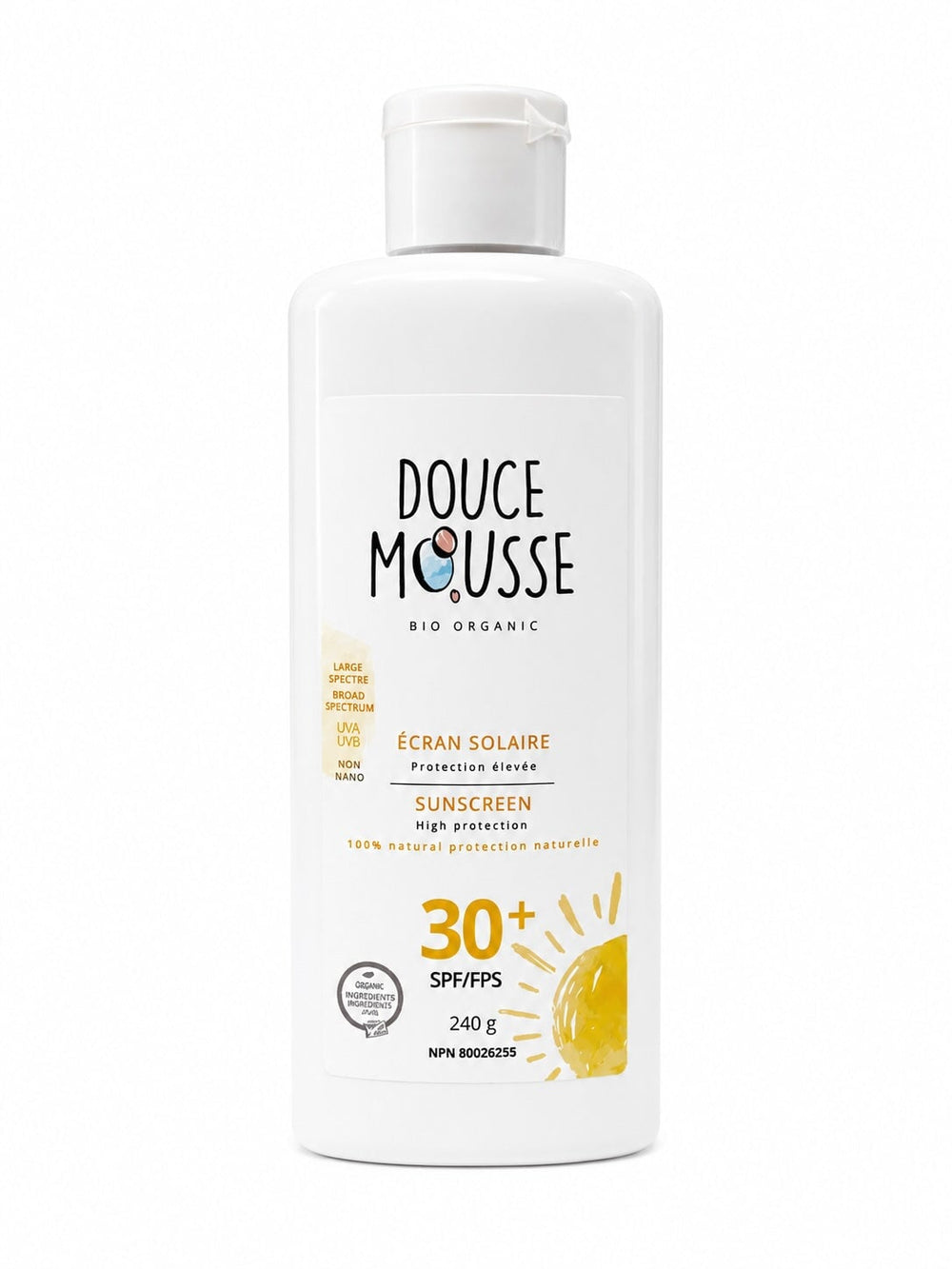 Écran solaire naturel spf 30 Douce Mousse Mlle et Coco