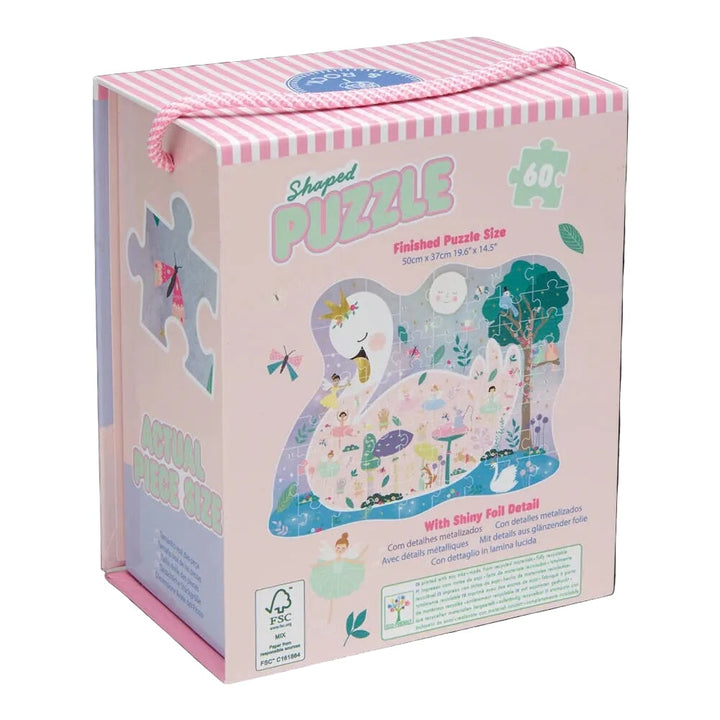 Casse-tête 60 morceaux cygne enchantée Floss &amp; Rock Mlle et Coco
