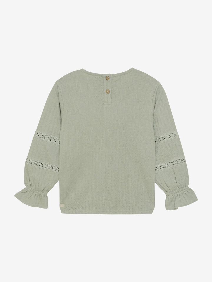 Chandail manches longues en dentelle vert menthe Daily Seven Mlle et Coco