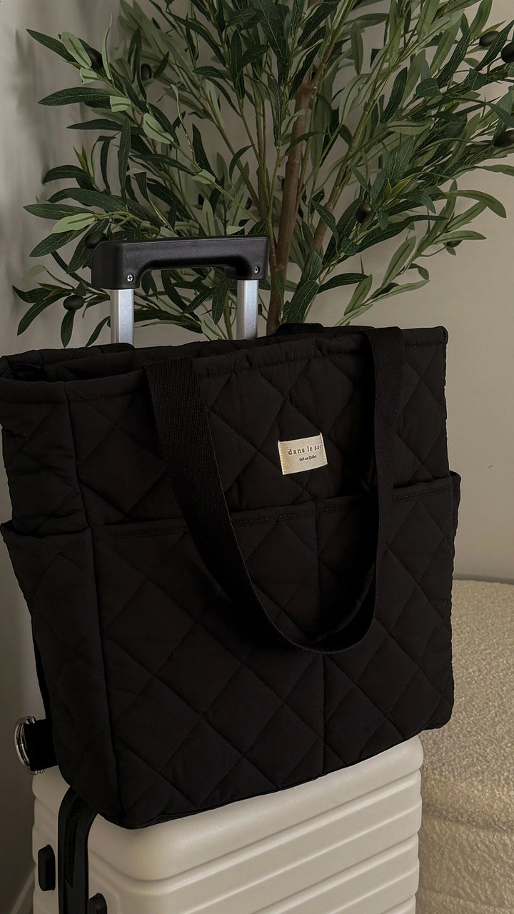 Sac à dos matelassé convertible noir Dans le sac Mlle et Coco