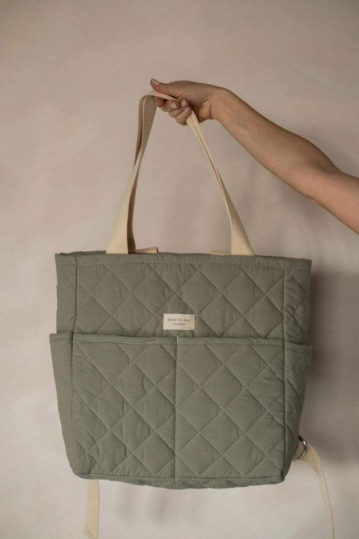 Sac à dos matelassé convertible menthe Dans le sac Mlle et Coco