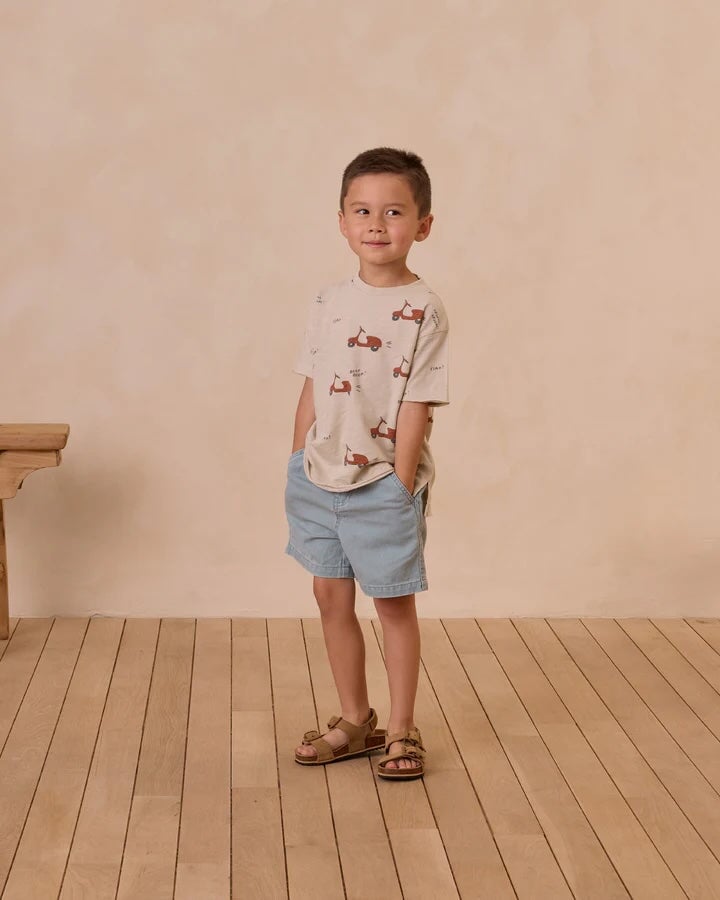 Short en coton jeans bleu pâle océan Dawson Rylee + Cru Mlle et Coco