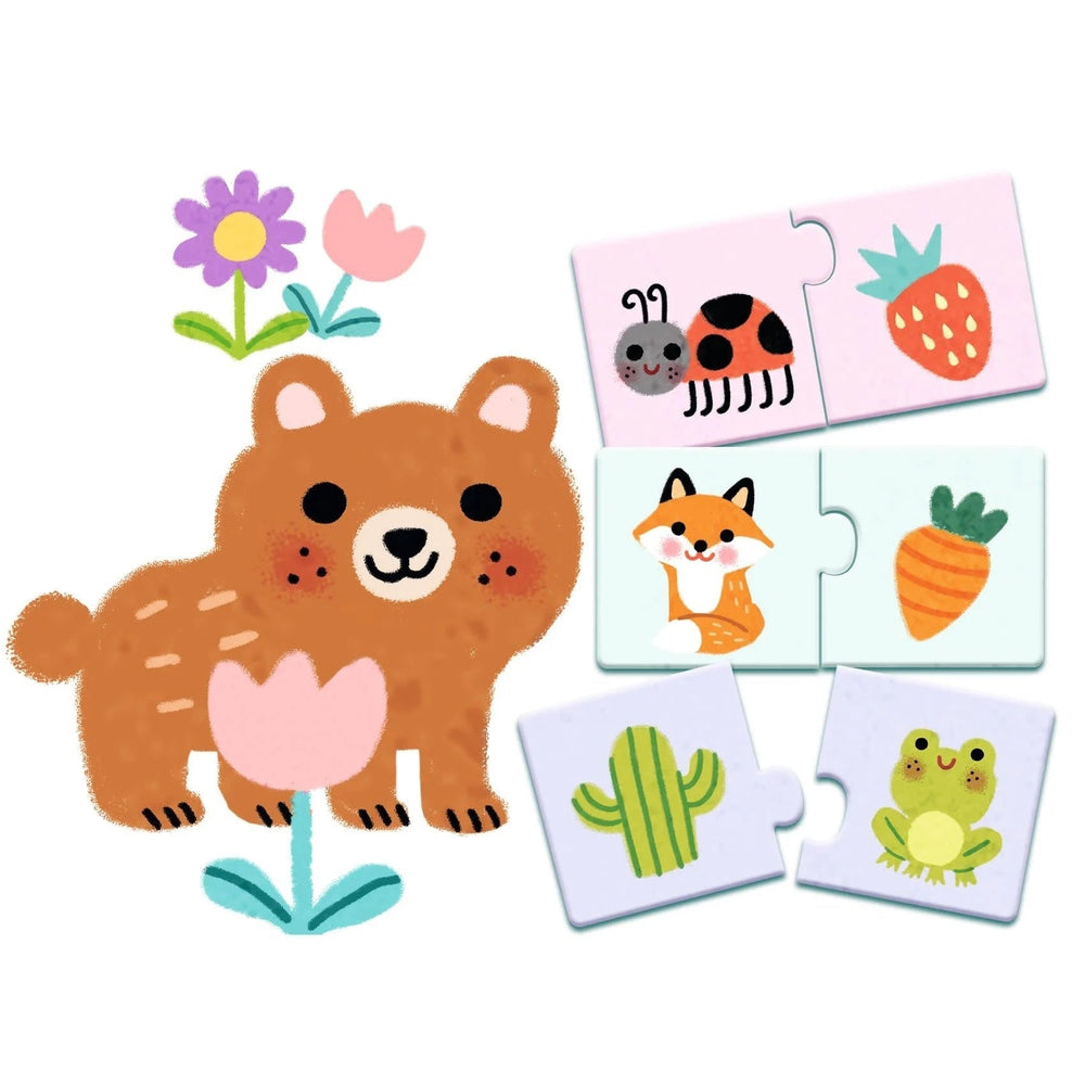 puzzle duo les couleurs Djeco Mlle et Coco jeux