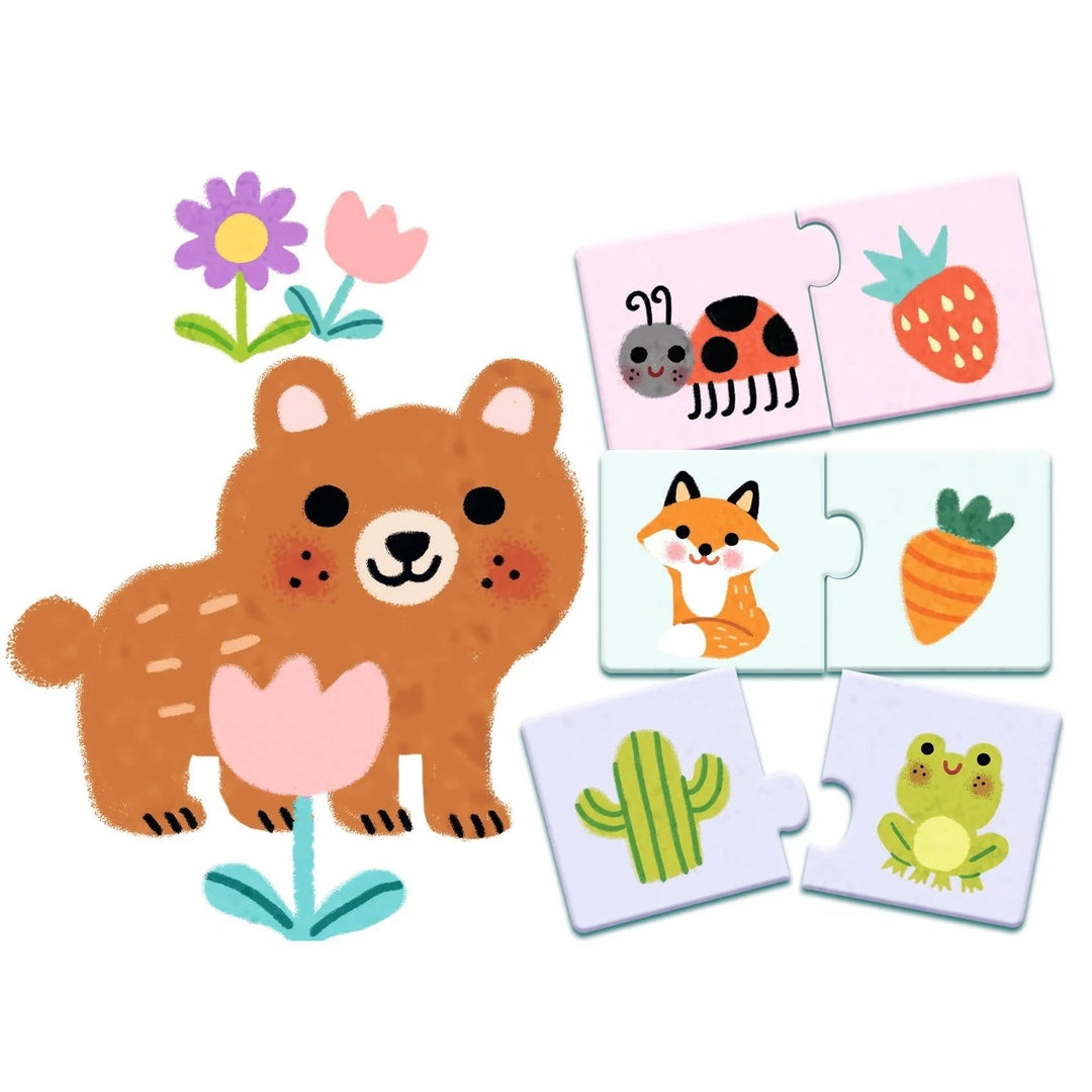 puzzle duo les couleurs Djeco Mlle et Coco jeux