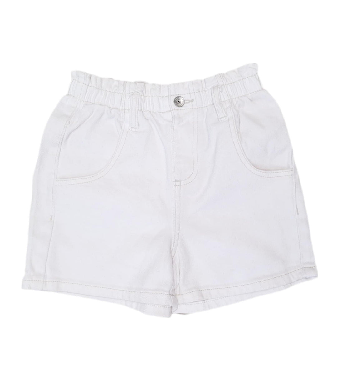 short jeans blanc taille élastique WRTK fille Mlle Coco
