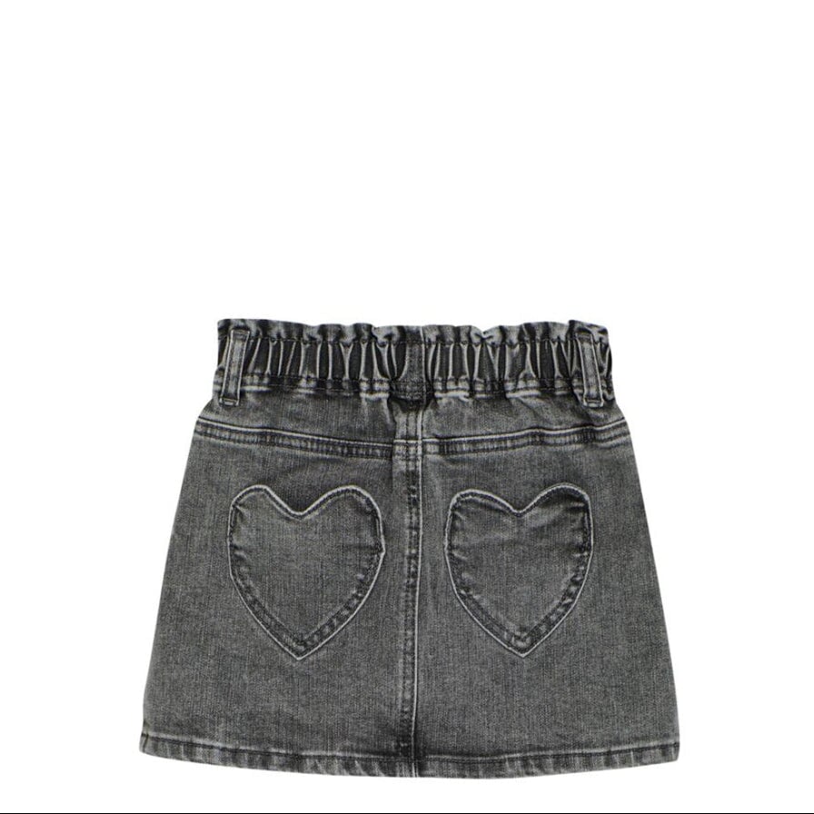 Jupe en denim gris délavé Daily 7 Mlle et Coco