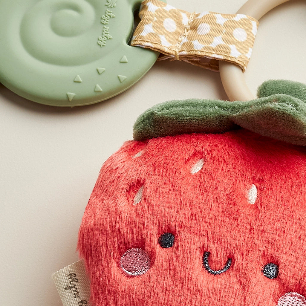 petit escargot dentition peluche fraise éveil sensoriel itzy ritzy