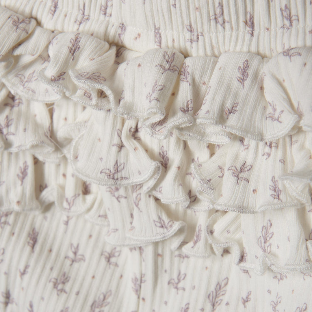Short - Blanc et feuillage mauve - Fixoni Vêtements (échantillons) Fixoni 