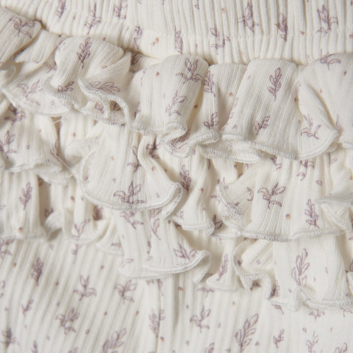 Short - Blanc et feuillage mauve - Fixoni Vêtements (échantillons) Fixoni 