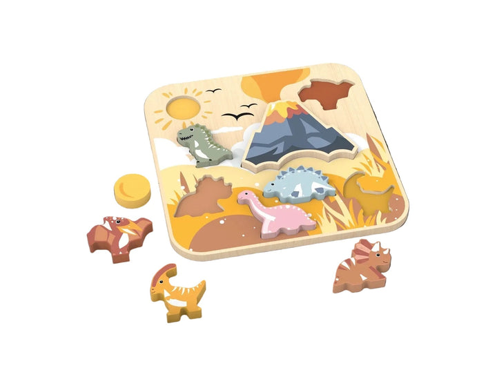 Puzzle géant en bois dinosaures Speedy Monkey Mlle et Coco