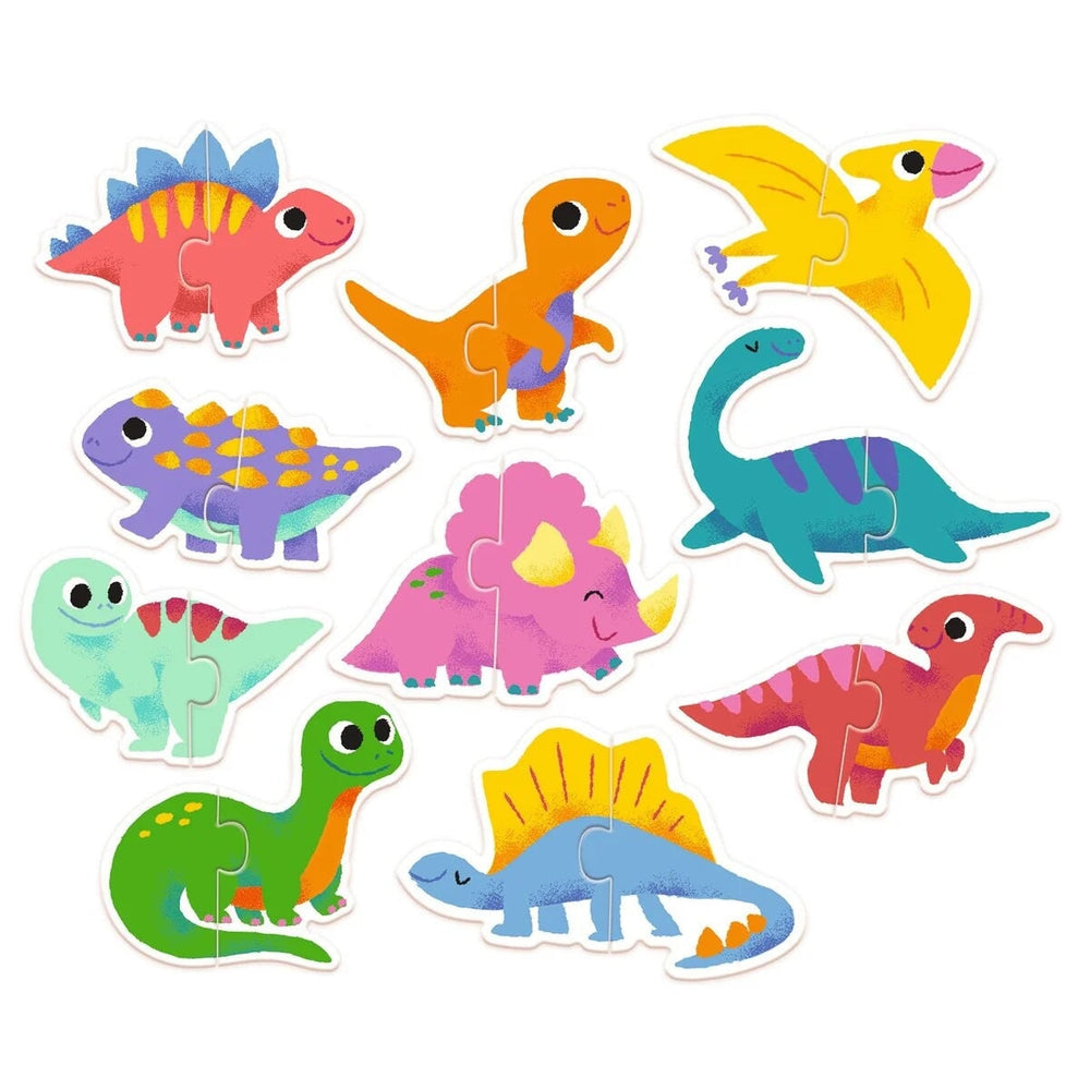 puzzle duo dino Djeco Dinosaure Mlle et Coco