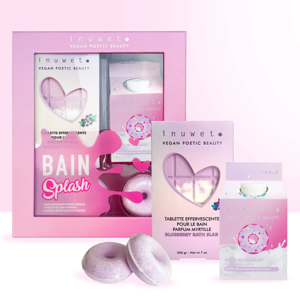 coffret de bain splash beignet vanille myrtille Inuwet
