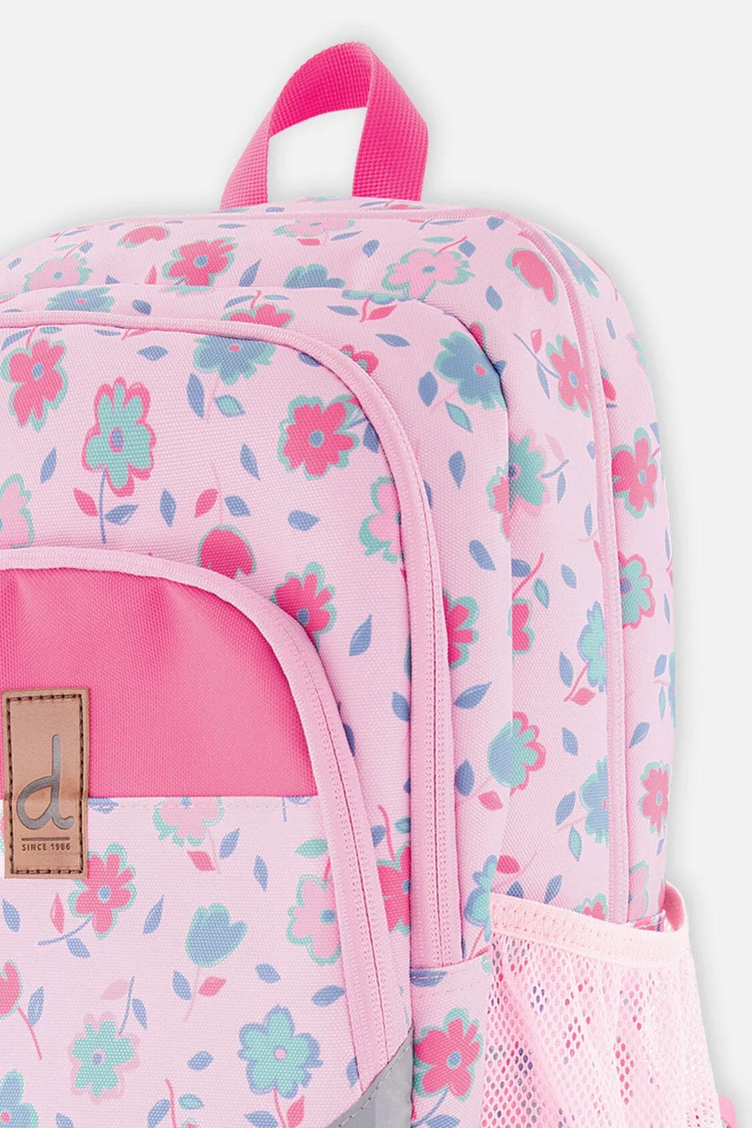 Sac à dos rose imprimé fleurs Deux par Deux Mlle et Coco