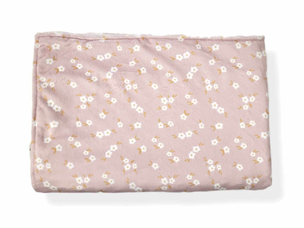 doudou minky couverture Mlle et Coco floral vieux rose boho