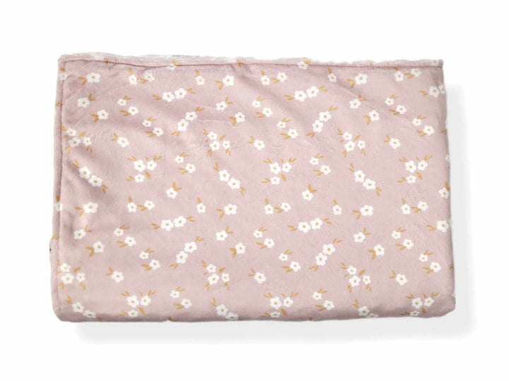 doudou minky couverture Mlle et Coco floral vieux rose boho