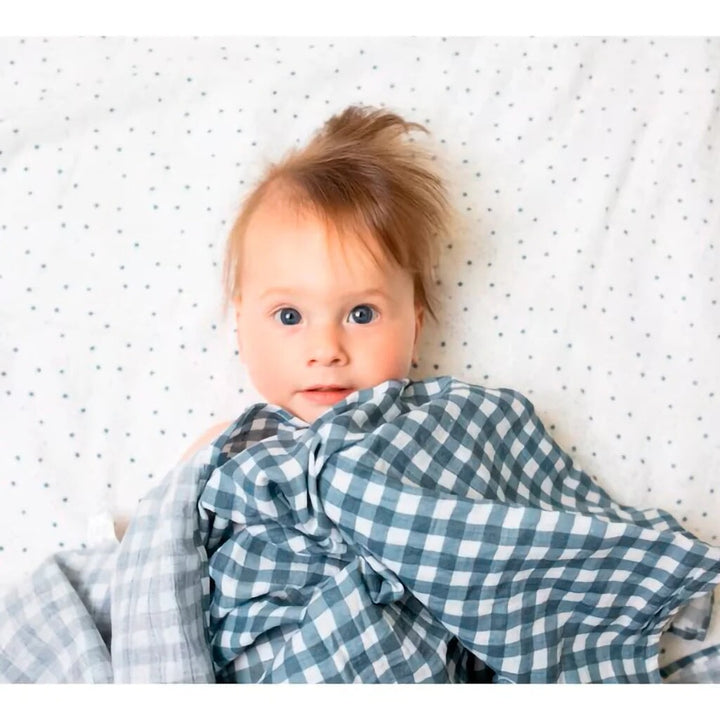 doudou mousseline Duo étoiles gingham Lulujo Mlle et Coco