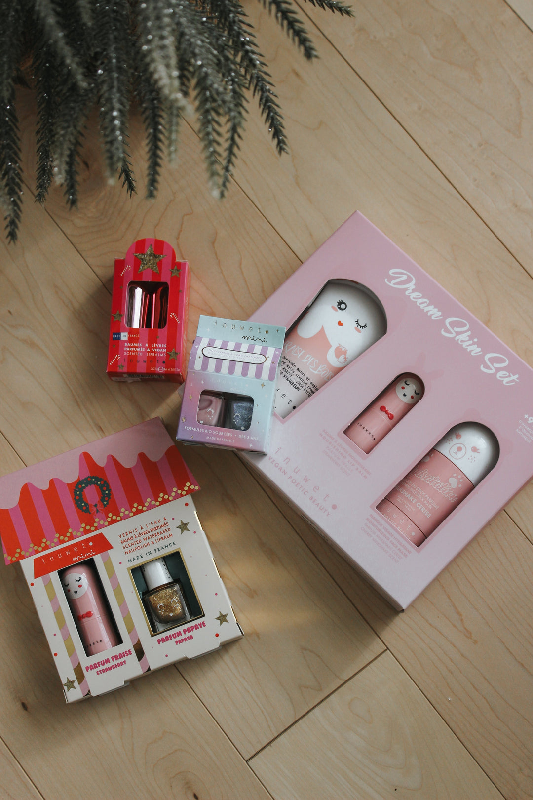 Coffret Dream Skin Hydratation Rose Inuwet vegan Mlle et Coco