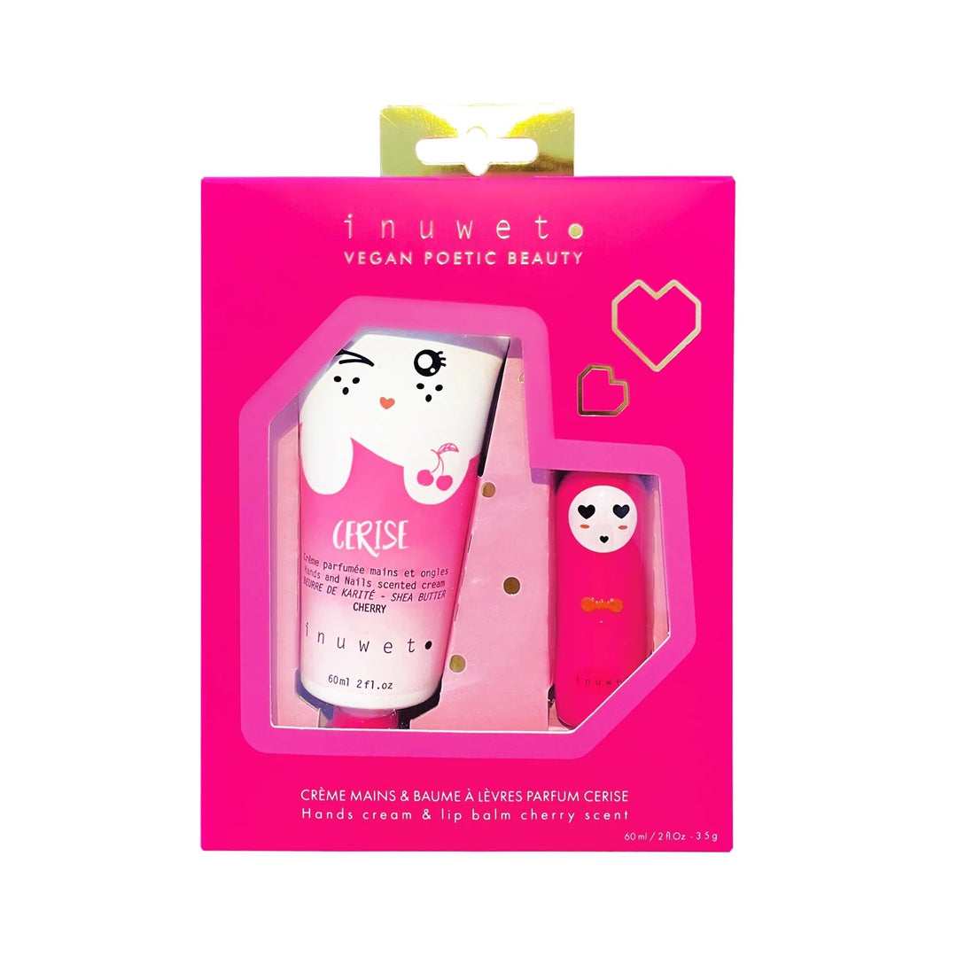 duo cerise crème main baume lèvre Inuwet Mlle et Coco