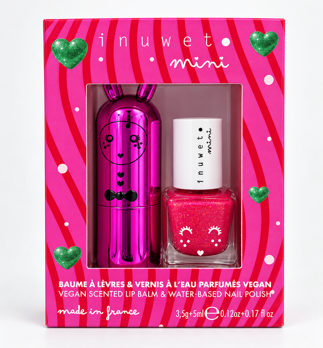 Duo Baume à lèvre et vernis Rose Mood Inuwet