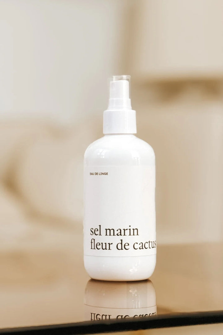 Eau de linge sel marin et fleur de cactus Marée Chandelle Mlle et Coco