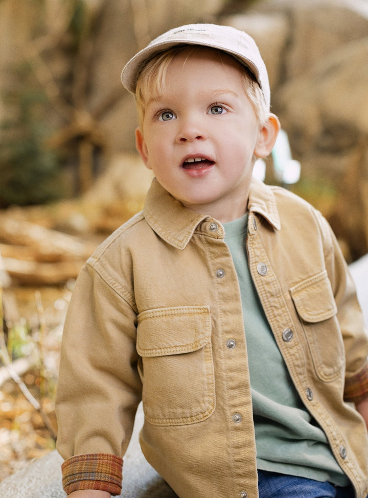 Caribou casquette lin écru beige compagnie québécoise bébé enfant
