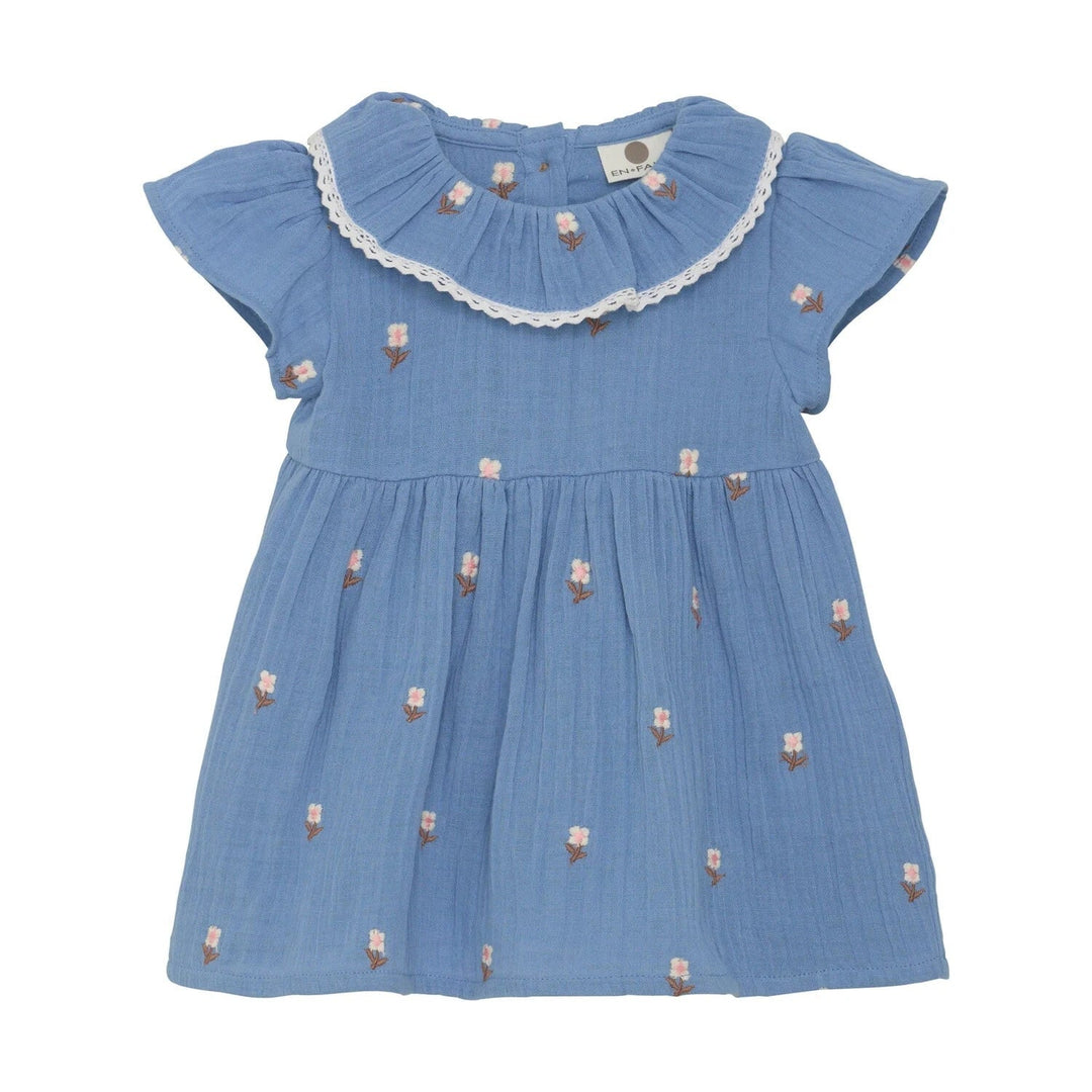 Robe - Coton léger bleu et floral - En-fant Vêtements (échantillons) En Fant 