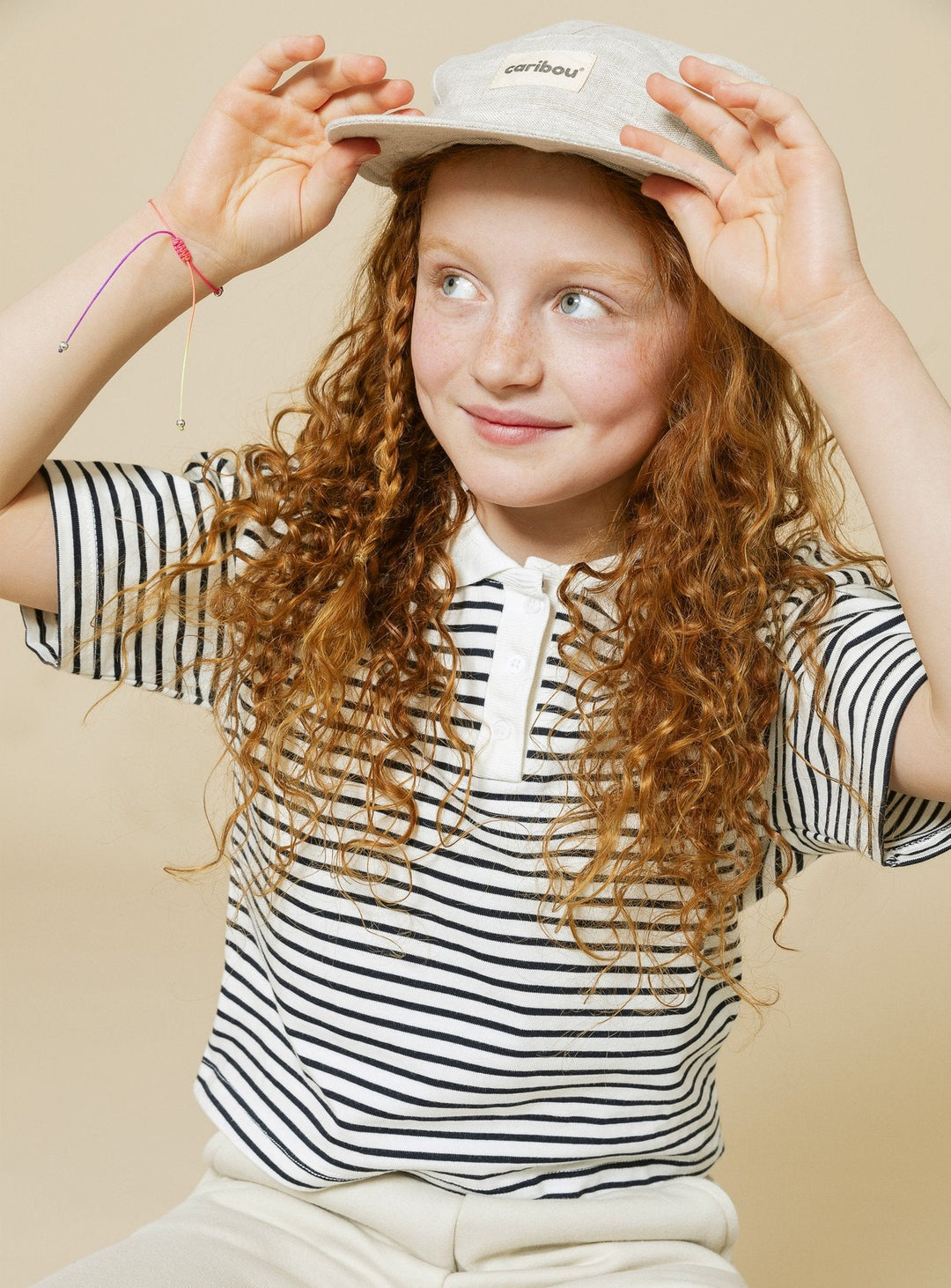 Caribou casquette lin écru beige compagnie québécoise bébé enfant