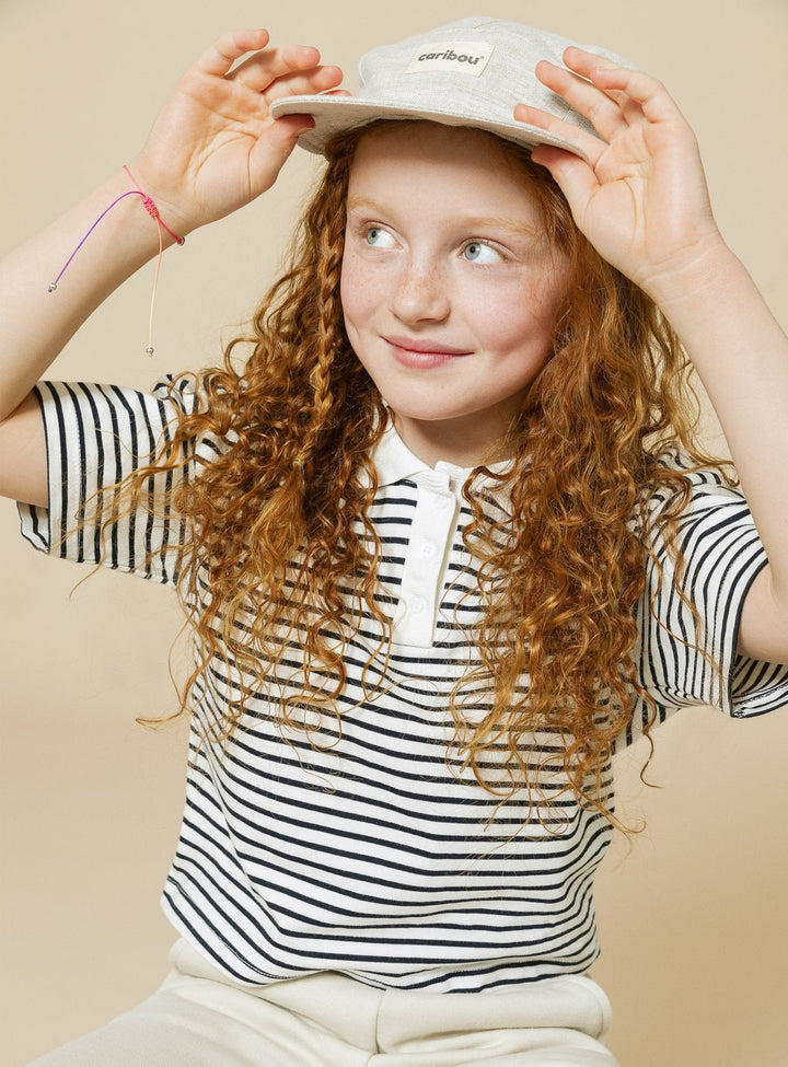 Caribou casquette lin écru beige compagnie québécoise bébé enfant