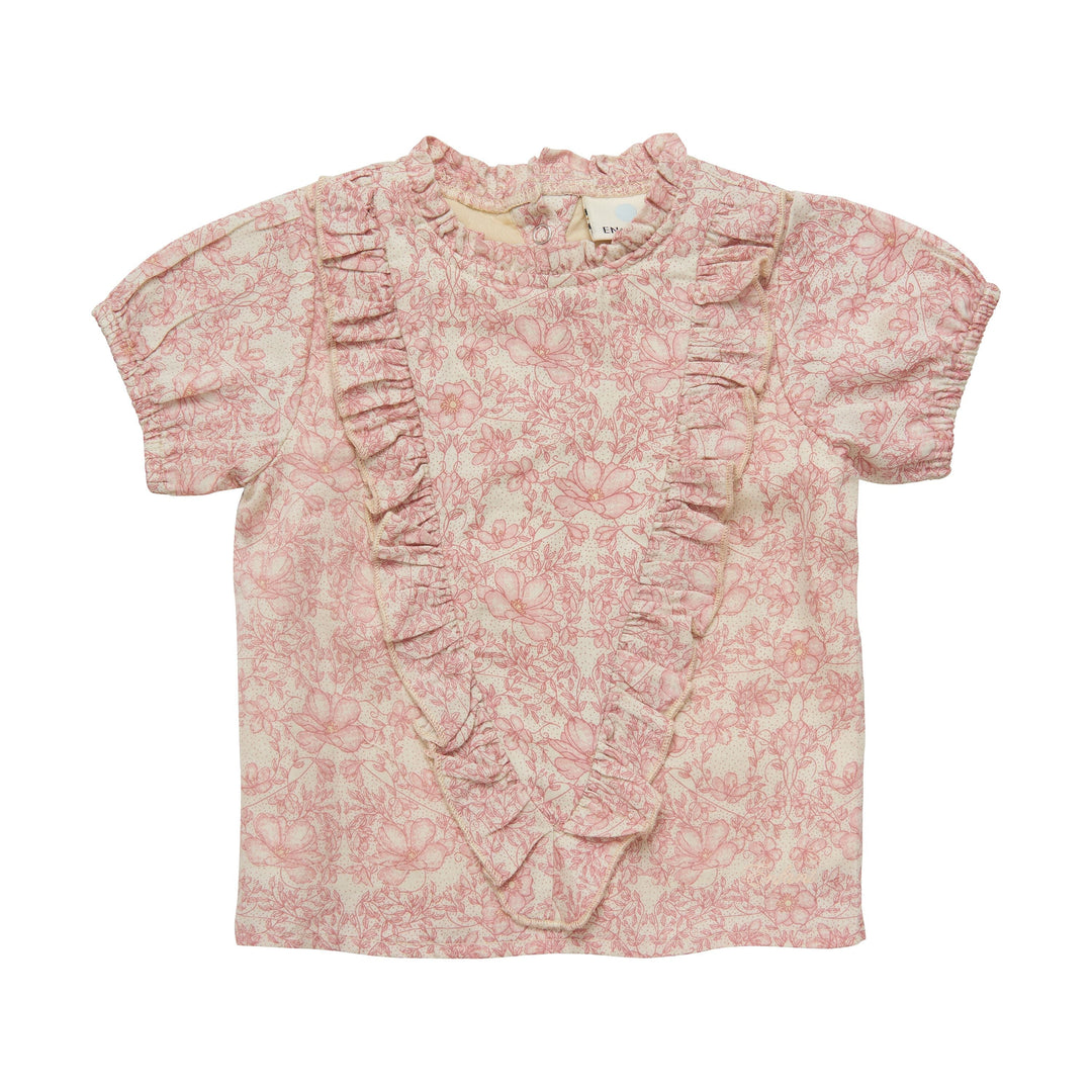 en fant chandail manches courtes fleurs beige fille vêtement