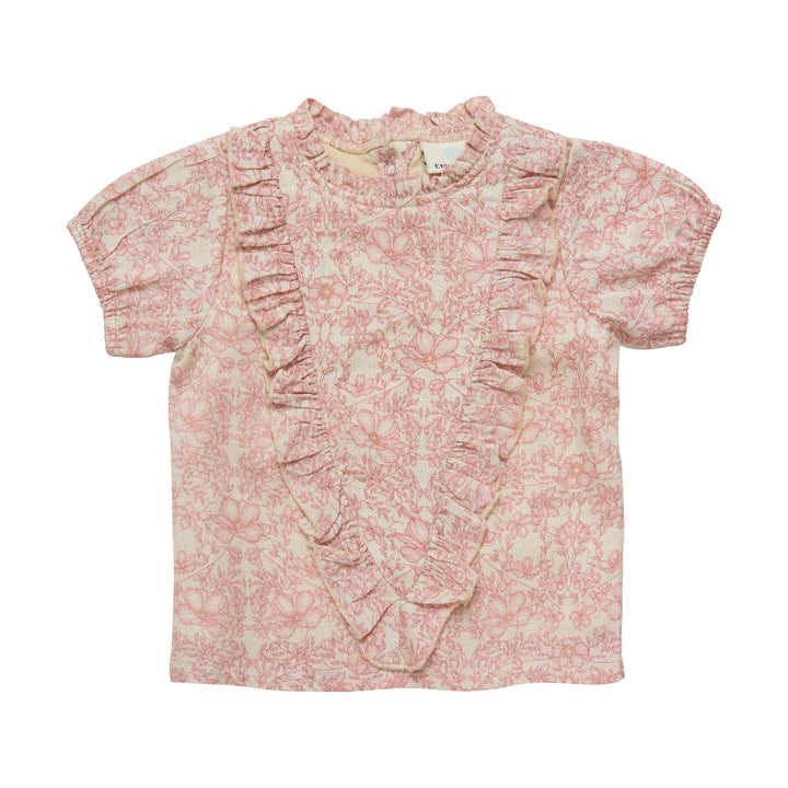 en fant chandail manches courtes fleurs beige fille vêtement