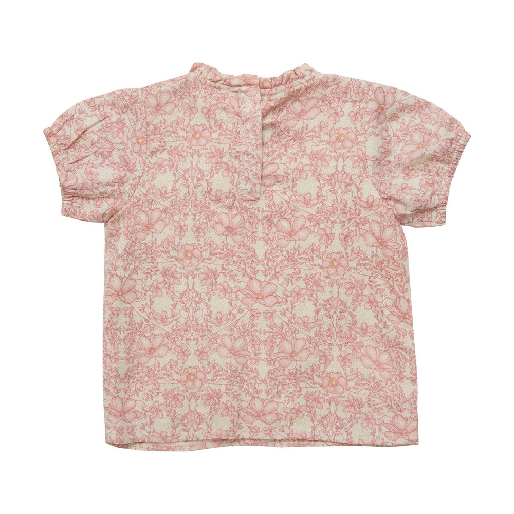 en fant chandail manches courtes fleurs beige fille vêtement
