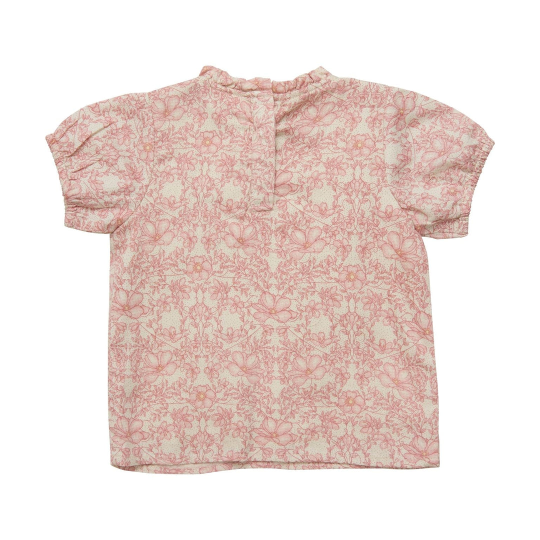 en fant chandail manches courtes fleurs beige fille vêtement