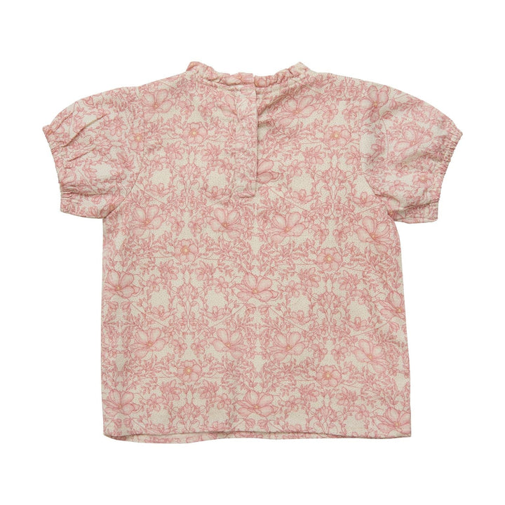 en fant chandail manches courtes fleurs beige fille vêtement