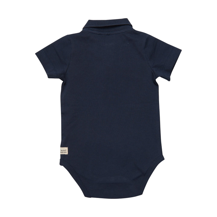 en fant cache-couche polo bleu marin manches courtes bébé garçon
