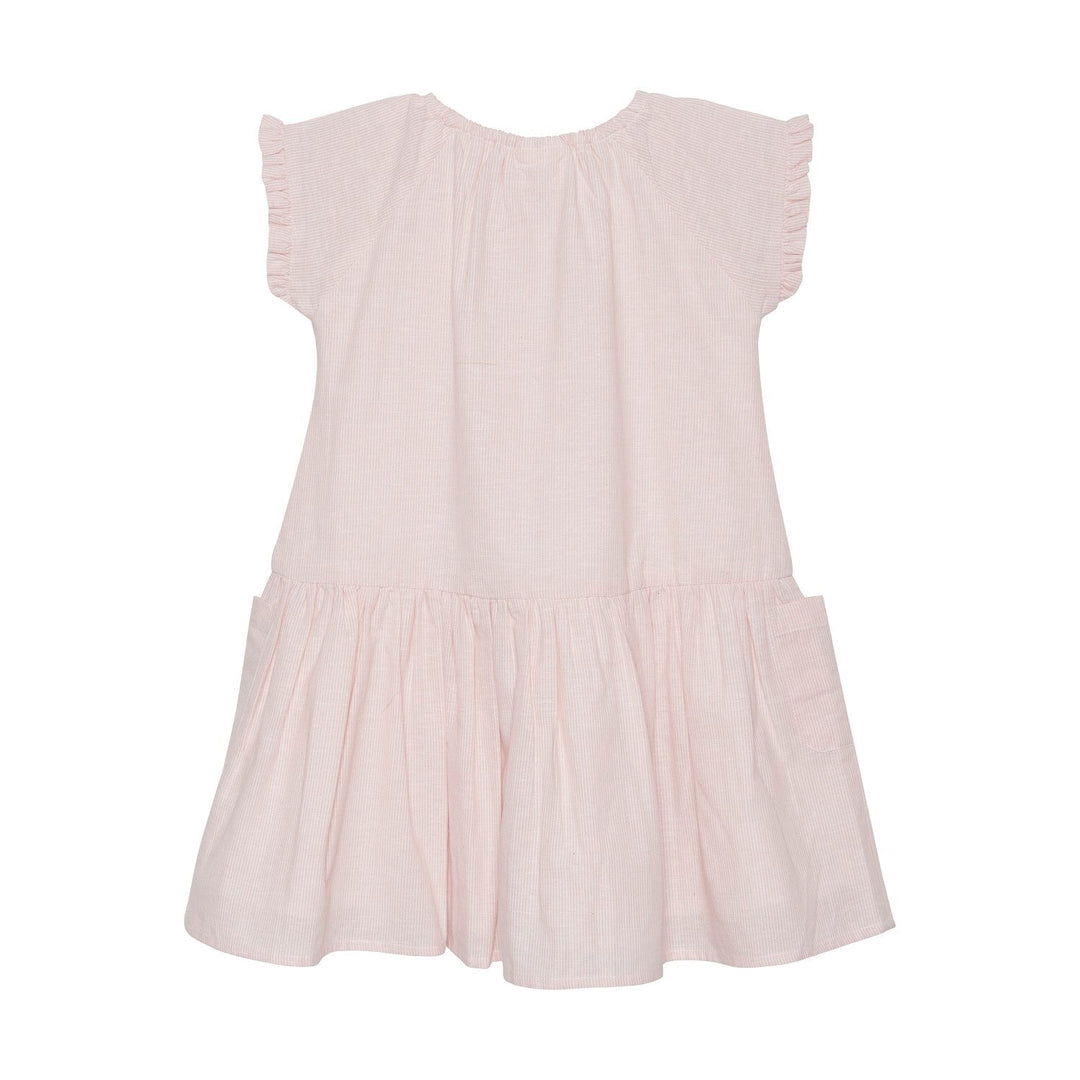 Robe rose et blanc en-fant coton Mlle et Coco