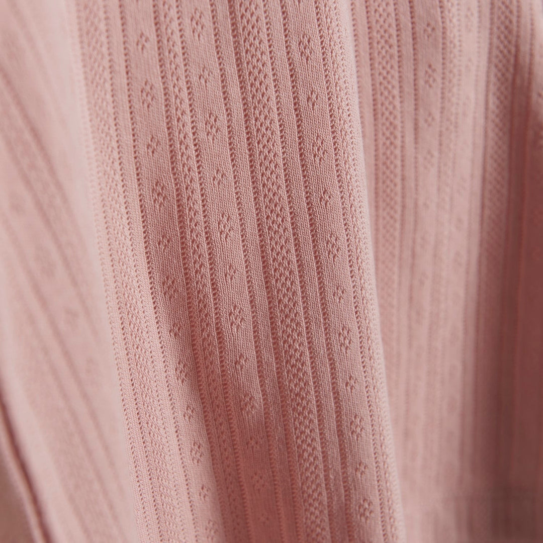 chandail manches courtes rose poudre dentelle collet vêtement En-Fant