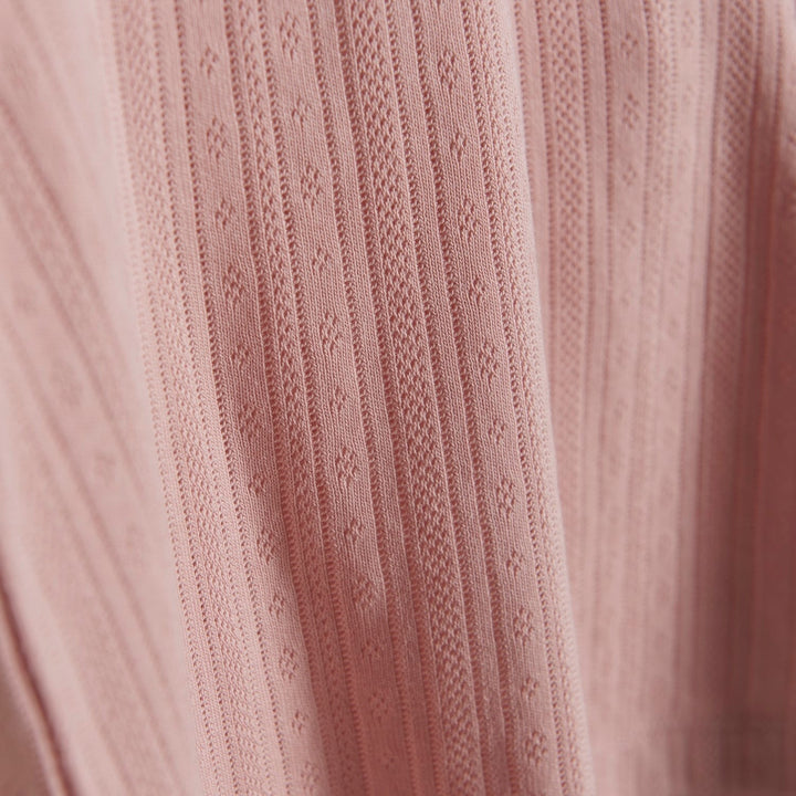chandail manches courtes rose poudre dentelle collet vêtement En-Fant