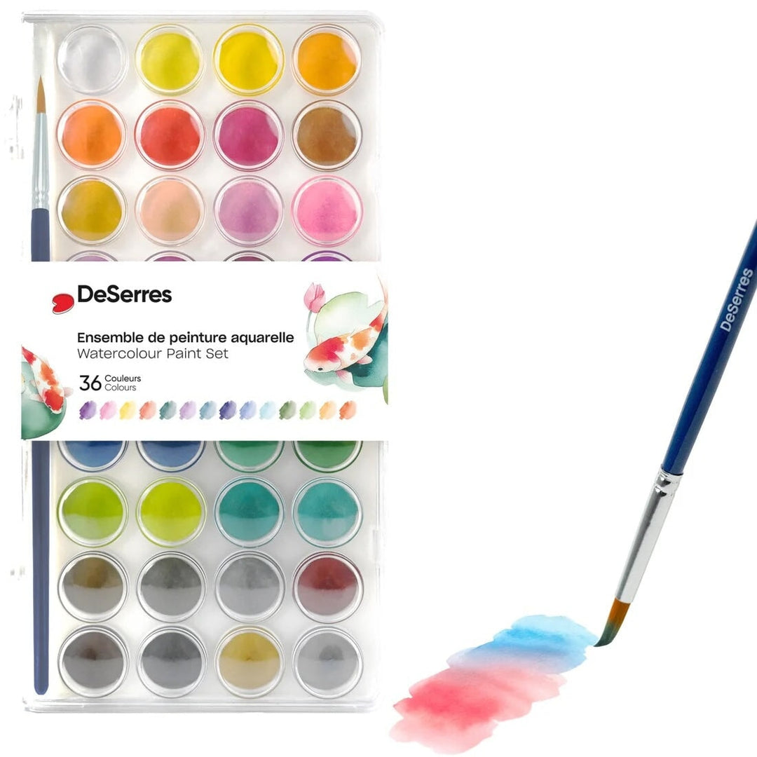 Ensemble peinture aquarelle 36 couleurs DeSerres Mlle et Coco