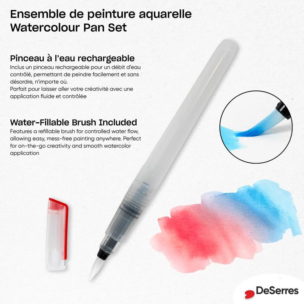 Ensemble de voyage aquarelle 17 pièces DeSerres Mlle et Coco