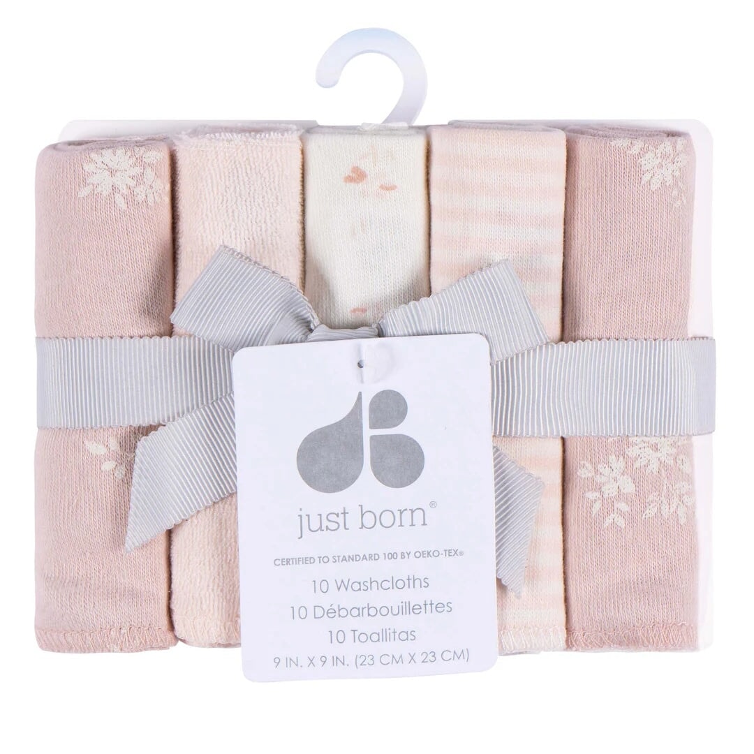 debarbouillettes ensemble rose Just born Mlle et Coco