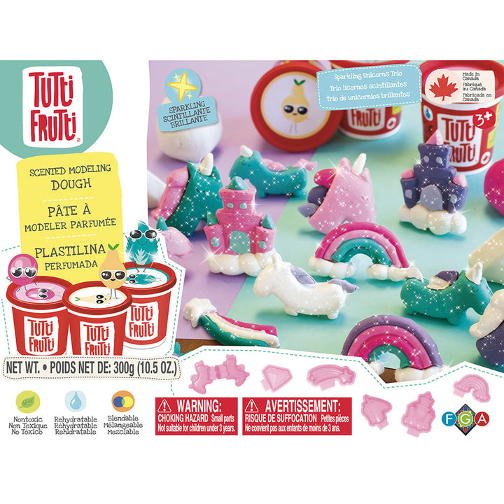 Ensemble pâte à modeler Licornes scintillantes Tutti Frutti Mlle et Coco