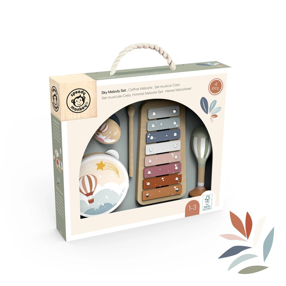 Ensemble musical en bois sky Speedy Monkey Mlle et Coco